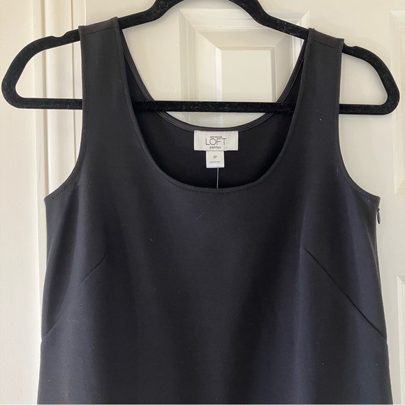 NWT Ann Taylor LOFT Petite Black Retro Sequined Mini Sleeveless Shift Dress (2P) - Picture 3 of 10